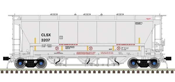 Atlas 20006851 HO Cargill Salt CLSX Trinity 3230 3-Bay Covered Hopper RTR #3207