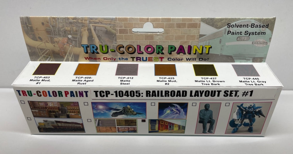 Tru-Color TCP-10405 Railroad Layout Set #1 - 1 oz Paint Bottle (Set of 6)