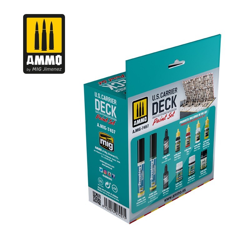 Mig Jimenez A.MIG-7457 U.S. Carrier Deck - 10/17/35 ml Paint Bottle (Set of 11)