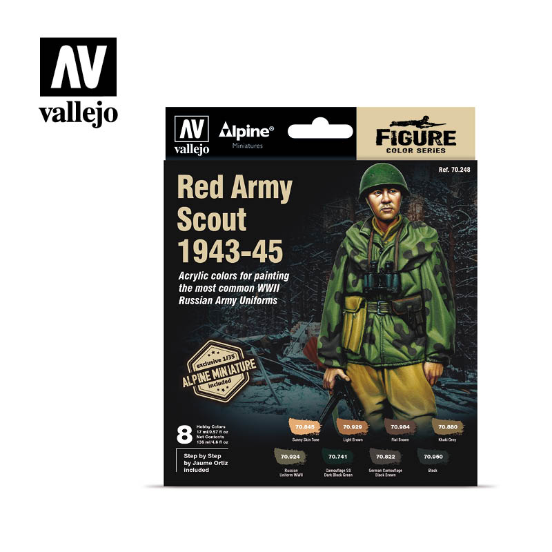 Vallejo Paint 70248 Red Army Scout 1943-45 17 ml Paint Bottle (Set of 8)