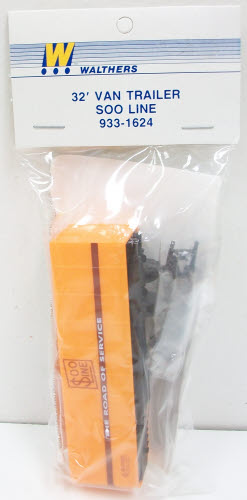 Walthers 933-1624 HO Soo Line 32' Van Trailer Kit