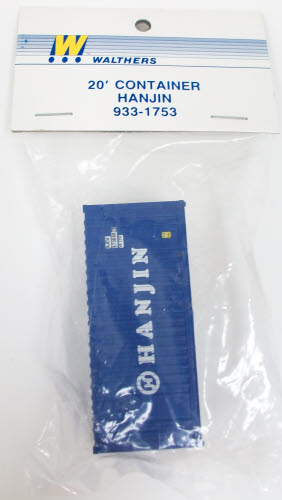 Walthers 933-1753 HO Scale 20' Hanjin Plastic Container Load