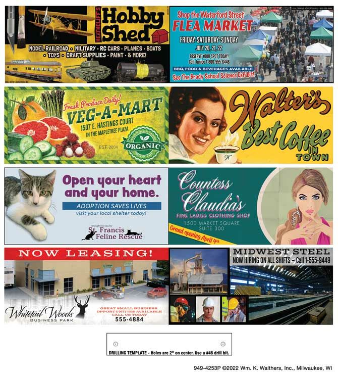 Walthers 949-4253 HO Wall-Mounted Billboard Kit (Pack of 3)