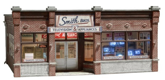 Woodland Scenics BR4959 N Assembled Built-N-Ready Smith Brothers TV Building