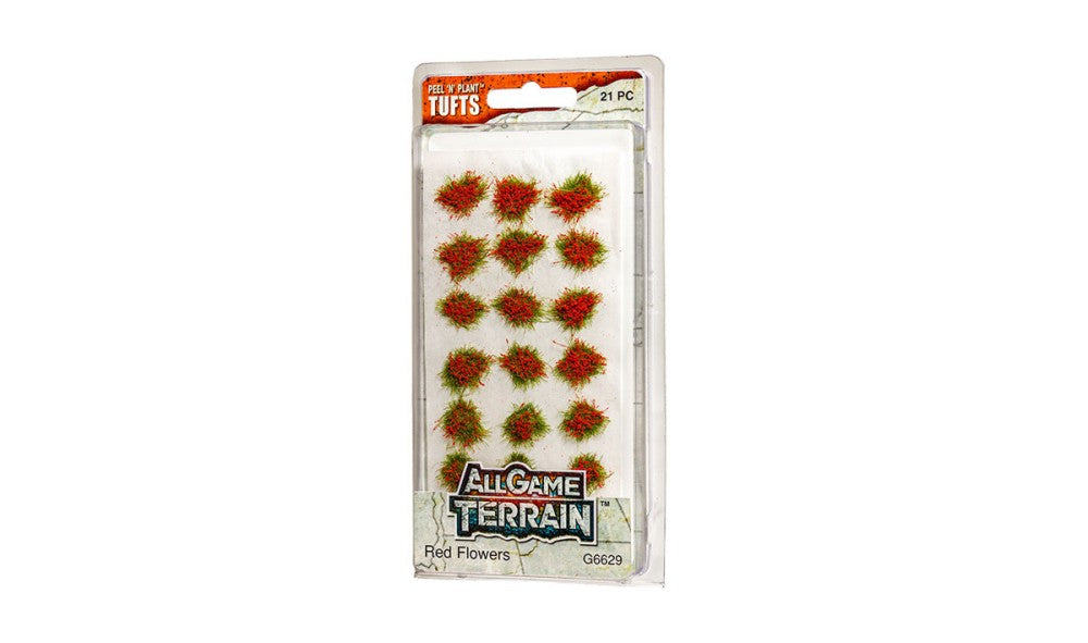 Woodland Scenics G6629 All Game Terrain Red Flower Tufts (Pack of 21)