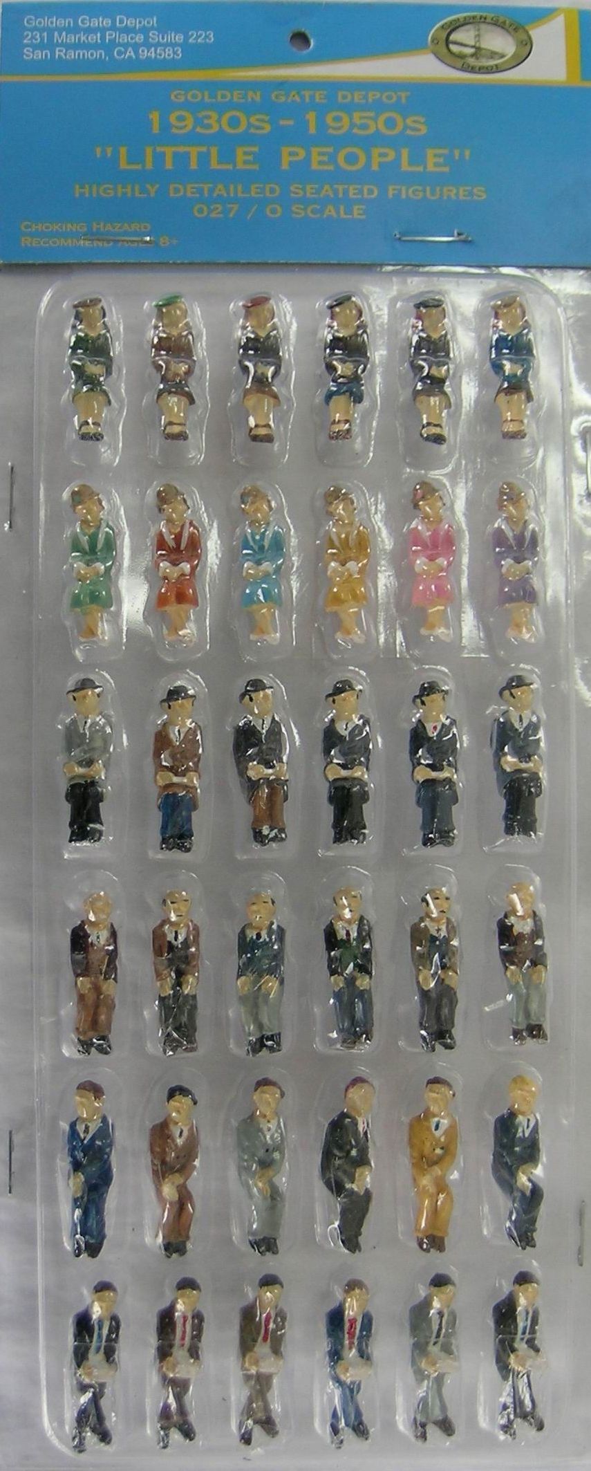 Golden Gate Depot O27/O Seated People Figures (Set of 36)