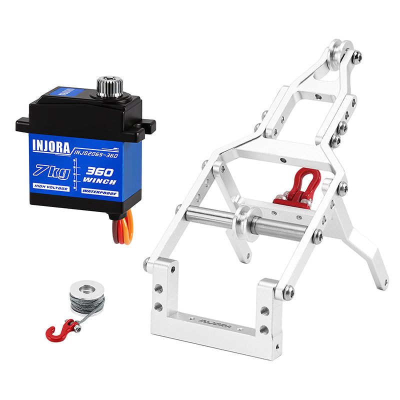Injora S2065-360-194SR 1:24 SCX24 Tow Truck Crane Kit & INJS2065-360 Winch Servo