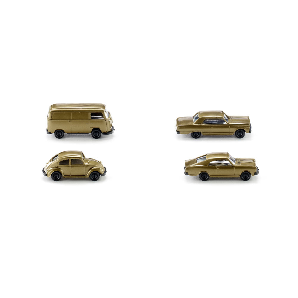 Wiking 091006 N 3 Cars 1 Minibus 50 Yrs Gold (Pack of 4)