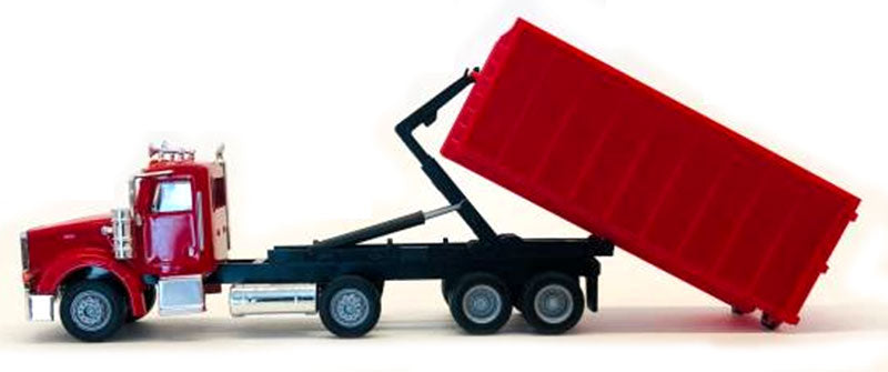 Promotex 006605-R HO Peterbilt 367 Red Roll-Off Dump Truck Plastic Model