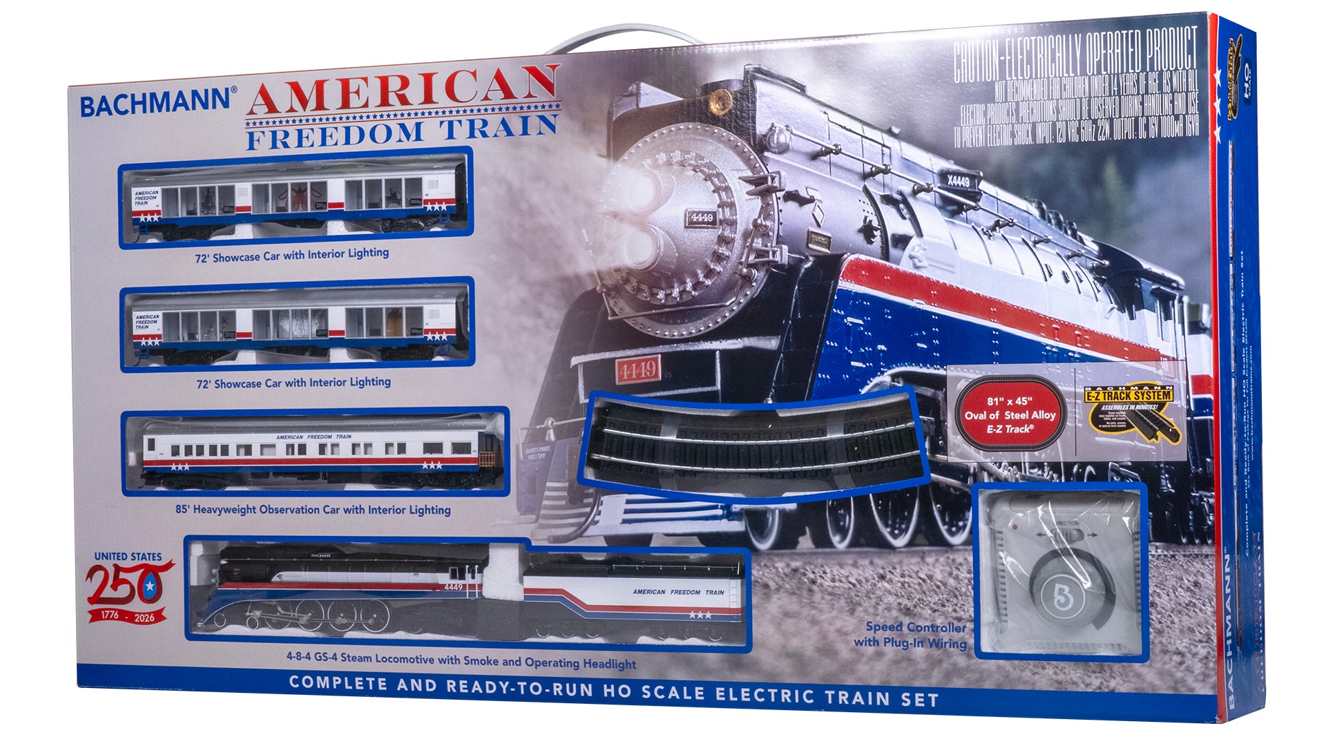 Bachmann 00789 American Freedom Train HO Gauge Steam Passenger Train Set