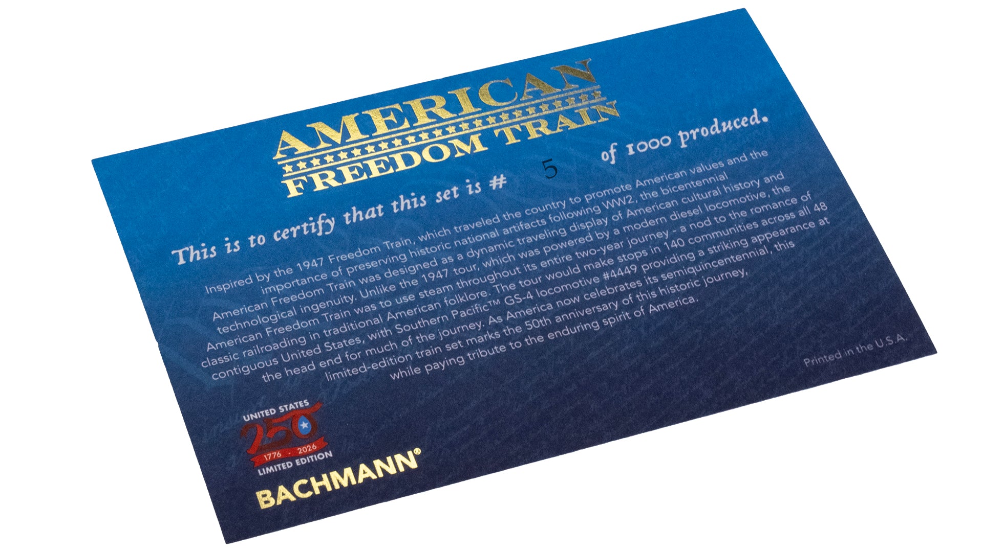 Bachmann 00789 American Freedom Train HO Gauge Steam Passenger Train Set