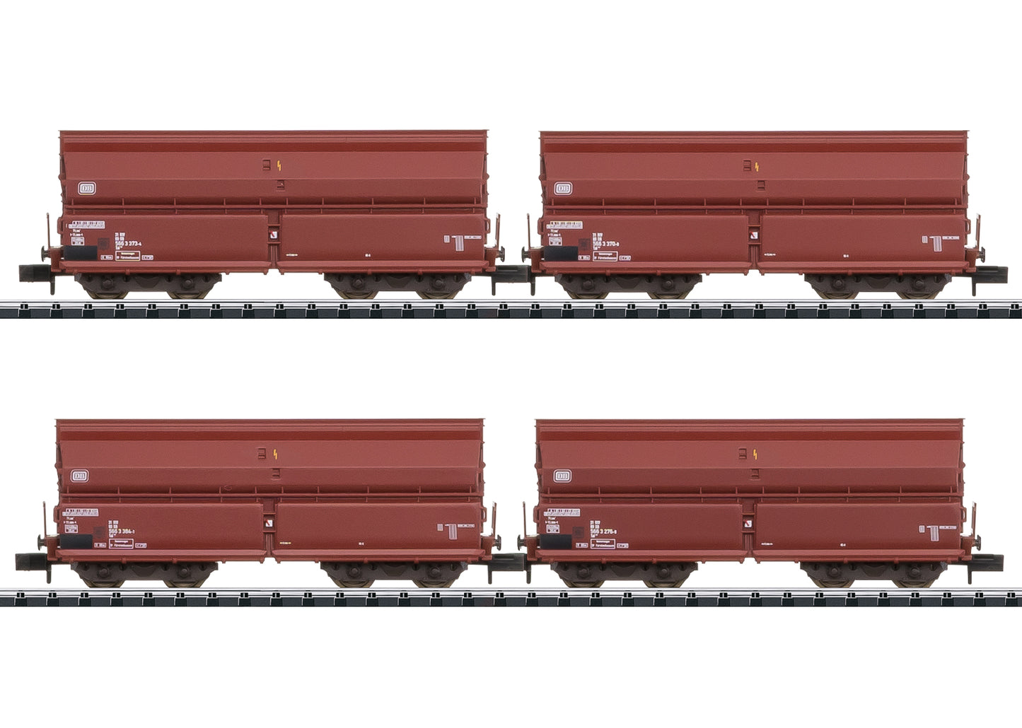 Minitrix 18271 N German Federal Railroad Tal 963 4-Axle Dump Car (Pack of 4)