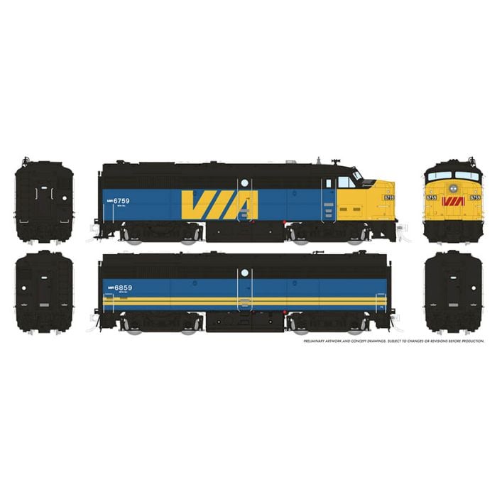 Rapido Trains 021610 HO Via RC FPA-2u & FPB-2u Diesel Locomotive DCC #6759/6859