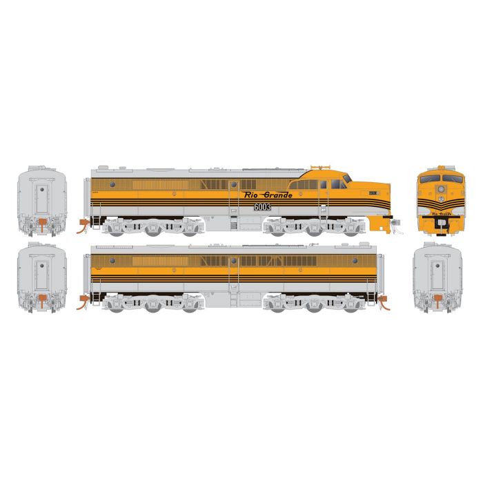 Rapido Trains 023512 HO D&RGW PA-1 & PB-1 Diesel Locomotive DCC/Sound #6002/6003