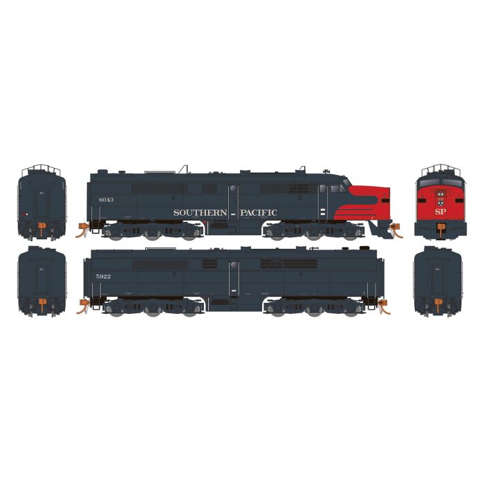 Rapido Trains 23538 HO SP PA-1 & PB-1 Diesel Locomotive DCC/Sound #6045/5924