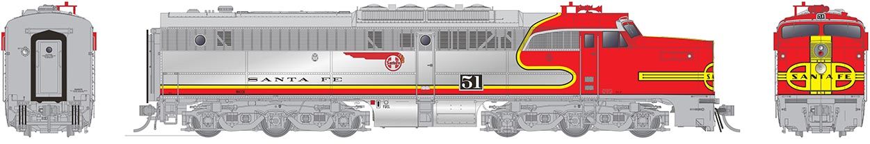 Rapido Trains 023545 HO AT&SF PA-1 Diesel Locomotive DC/DCC/Sound #51L