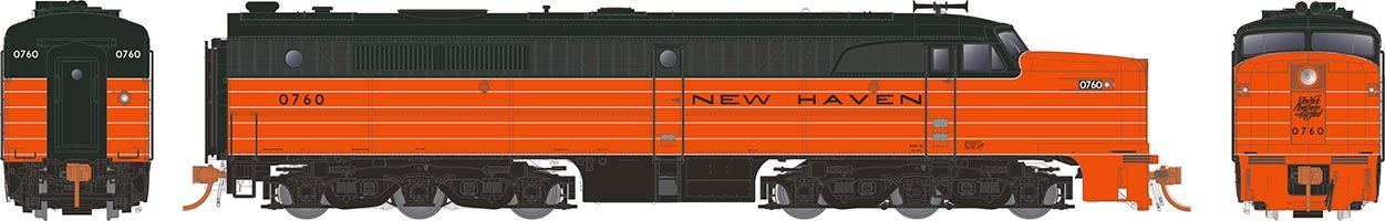 Rapido Trains 023558 HO New Haven PA-1 Diesel Locomotive DC/DCC/Sound #0760