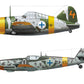 Hasegawa 02439 1:72 B-239 Buffalo & Messerschmitt Bf109G-6 Military Plane Kit