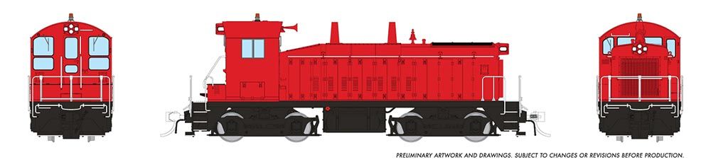 Rapido Trains 027598 HO Industrial Red EMD SW9 Diesel Locomotive DC/DCC/Sound