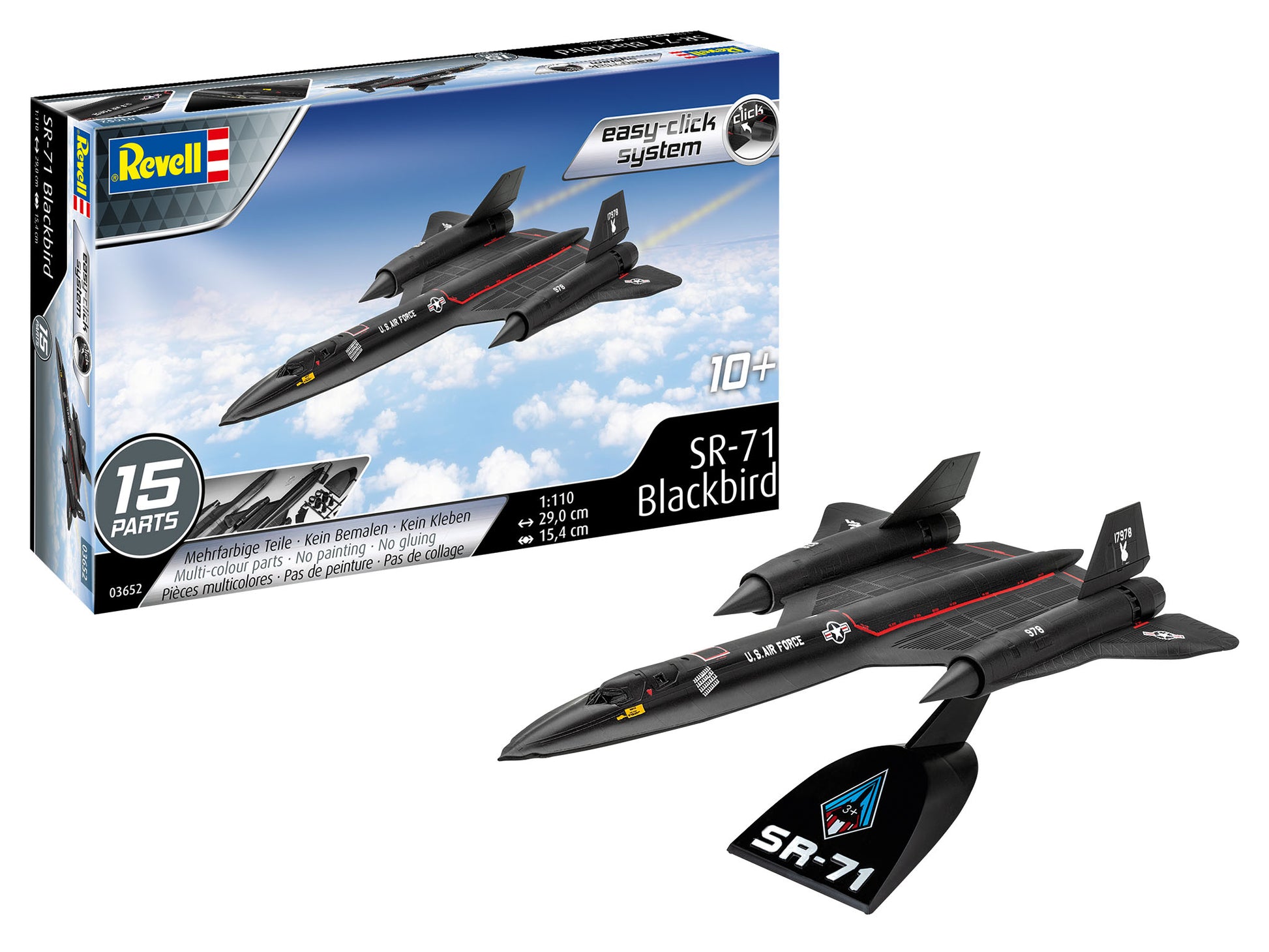 Revell of Germany 03652 1:110 Easy-Click System SR-71 Blackbird Jet Plane Kit
