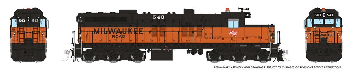Rapido Trains 050230 HO Milwaukee Road EMD SD10 Diesel Locomotive DC/Silent #543