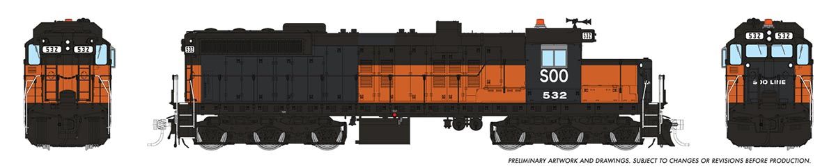 Rapido Trains 050634 HO SOO Line EMD SD10 Diesel Locomotive DC/DCC/Sound #532