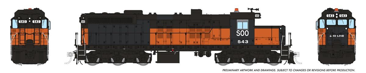 Rapido Trains 050636 HO SOO Line EMD SD10 Diesel Locomotive DC/DCC/Sound #543
