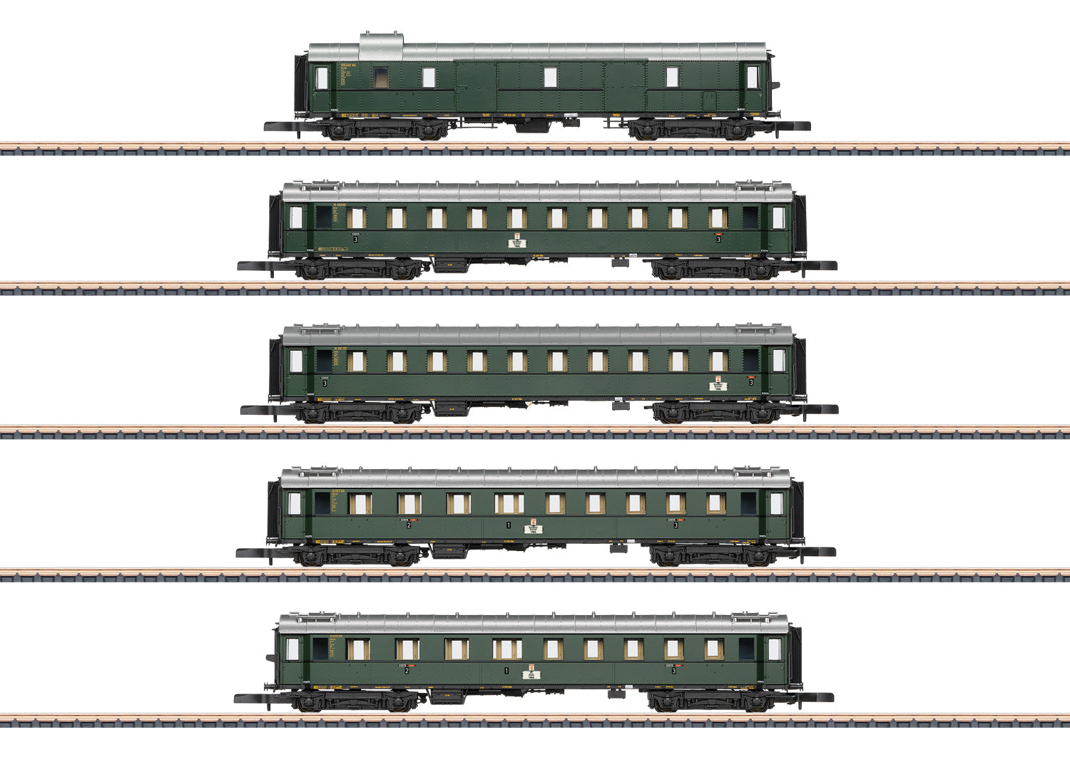 Marklin 87620 Z DB Standard Design 1928 to 1930 Express Train Car Set