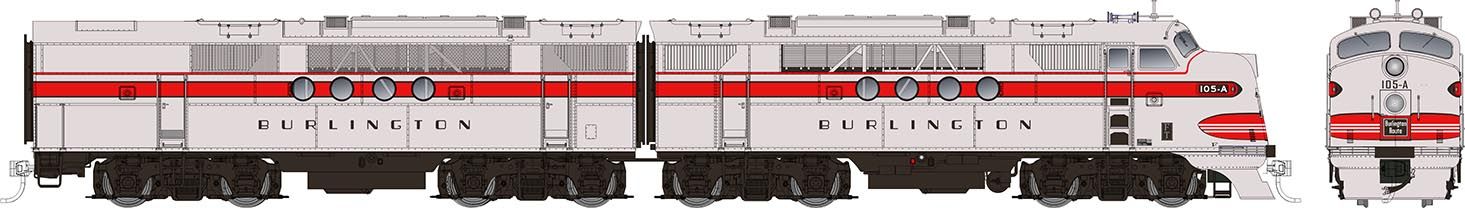 Rapido Trains 053512 HO CB&Q EMD FT A+B Diesel Loco DC/DCC/Sound #105-A + 105-B