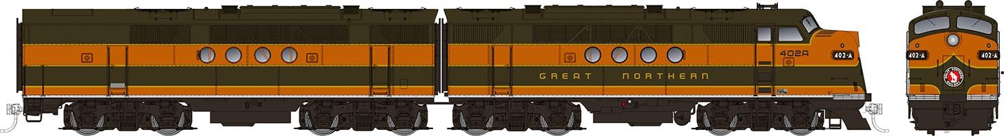 Rapido Trains 053522 HO GN EMD FT A+B Diesel Locomotive #408-C + 408-D
