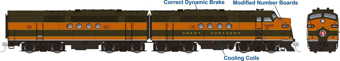 Rapido Trains 053522 HO GN EMD FT A+B Diesel Locomotive #408-C + 408-D