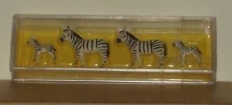 Preiser 0619 HO Scale Animals - Zebra Figures (Set of 4)