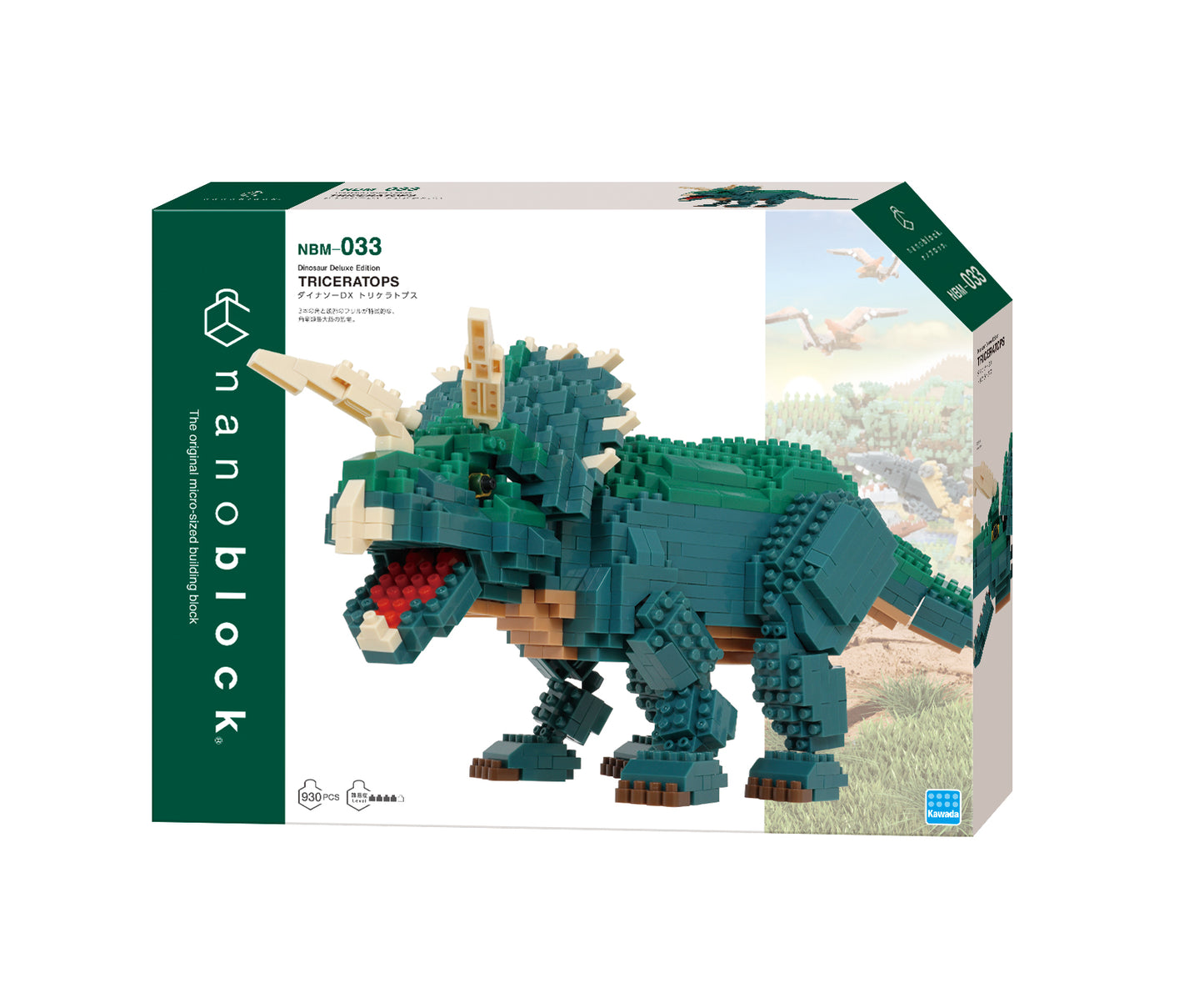 Nanoblock 22385 Advanced Hobby Series Dinosaur Deluxe Edition Triceratops Blocks