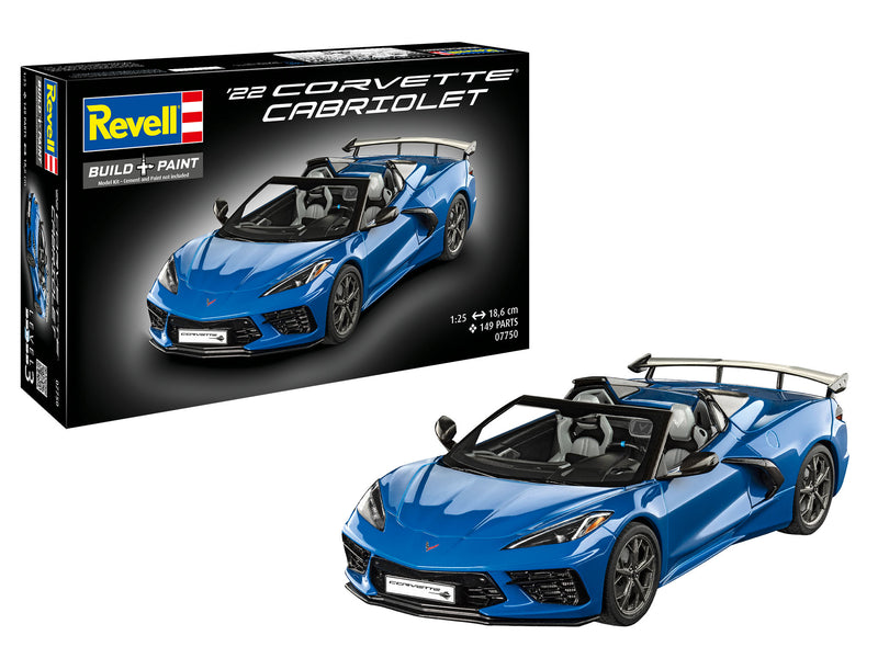 Revell of Germany 07750 1:25 2022 Corvette Cabriolet Car Plastic Model Kit