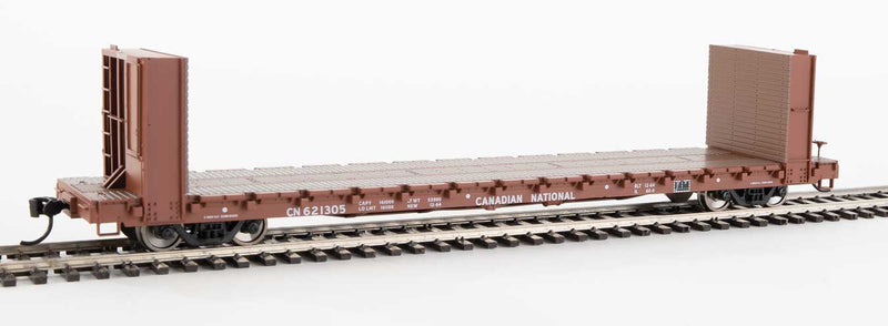 Walthers 910-5802 HO CN RTR 60' Pullman-Standard Bulkhead Flatcar #621305