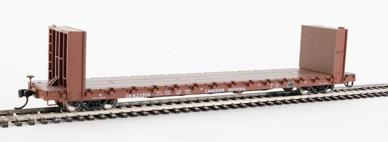Walthers 910-5804 HO CN RTR 60' Pullman-Standard Bulkhead Flatcar #621306