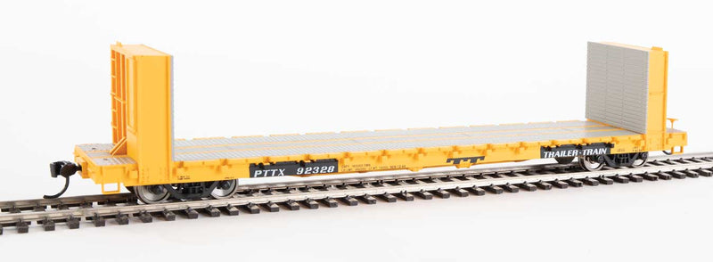 Walthers 910-5821 HO TTX Yellow RTR 60' Pullman-Standard Bulkhead Flatcar #92328