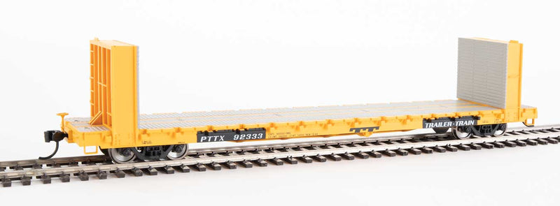 Walthers 910-5822 HO TTX Yellow RTR 60' Pullman-Standard Bulkhead Flatcar #92333