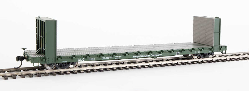 Walthers 910-5825 HO Weyerhaeuser RTR 60' PS Bulkhead Flatcar #1101