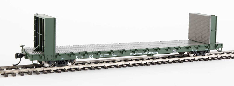 Walthers 910-5826 HO Weyerhaeuser RTR 60' PS Bulkhead Flatcar #1103