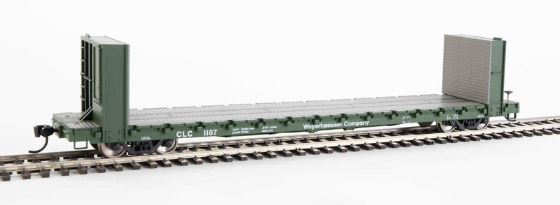 Walthers 910-5828 HO Weyerhaeuser RTR 60' PS Bulkhead Flatcar #1107