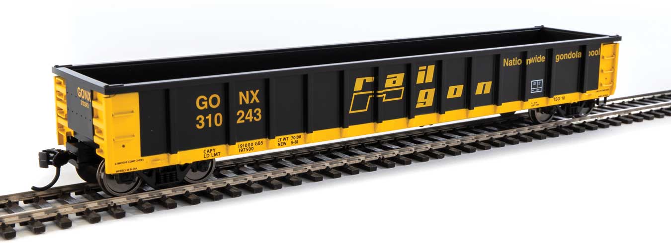 Walthers 910-6303 HO Railgon GONX RTR 53' Railgon Gondola #310243