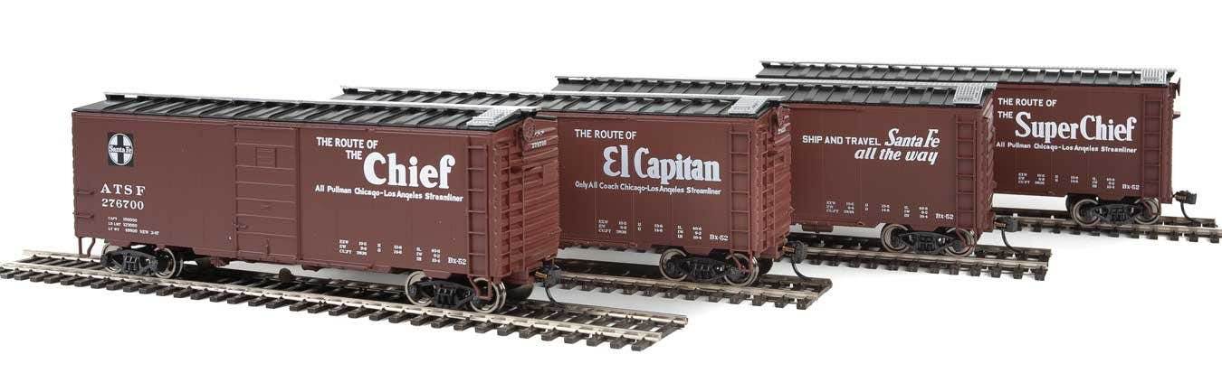 Walthers 910-51400 HO Atchison Topeka Santa Fe Slogan 40' PS-1 Boxcar (Set of 4)