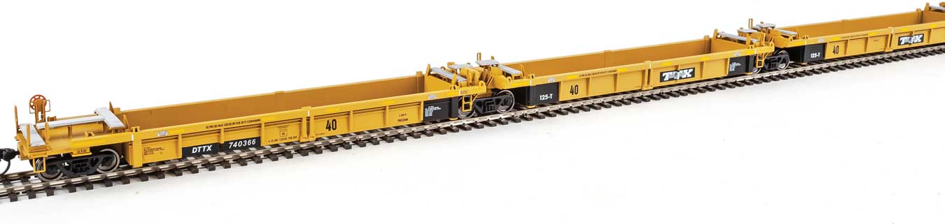 Walthers 910-55644 HO DTTX Yellow Thrall Rebuilt 40' Well Car #740366 (Set of 5)