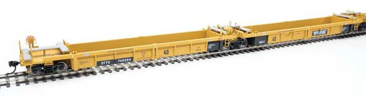 Walthers 910-55645 HO DTTX Yellow Thrall Rebuilt 40' Well Car #740584 (Set of 5)