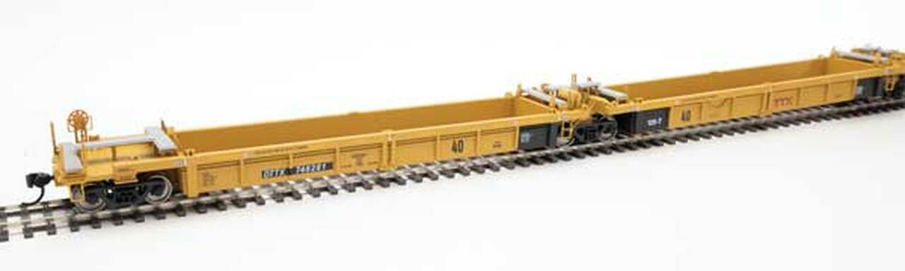 Walthers 910-55651 HO DTTX Yellow Thrall Rebuilt 40' Well Car #748811 (Set of 5)