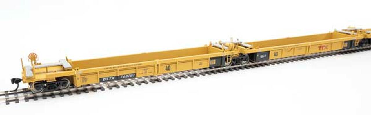 Walthers 910-55654 HO DTTX Yellow Thrall Rebuilt 40' Well Car #748781 (Set of 5)