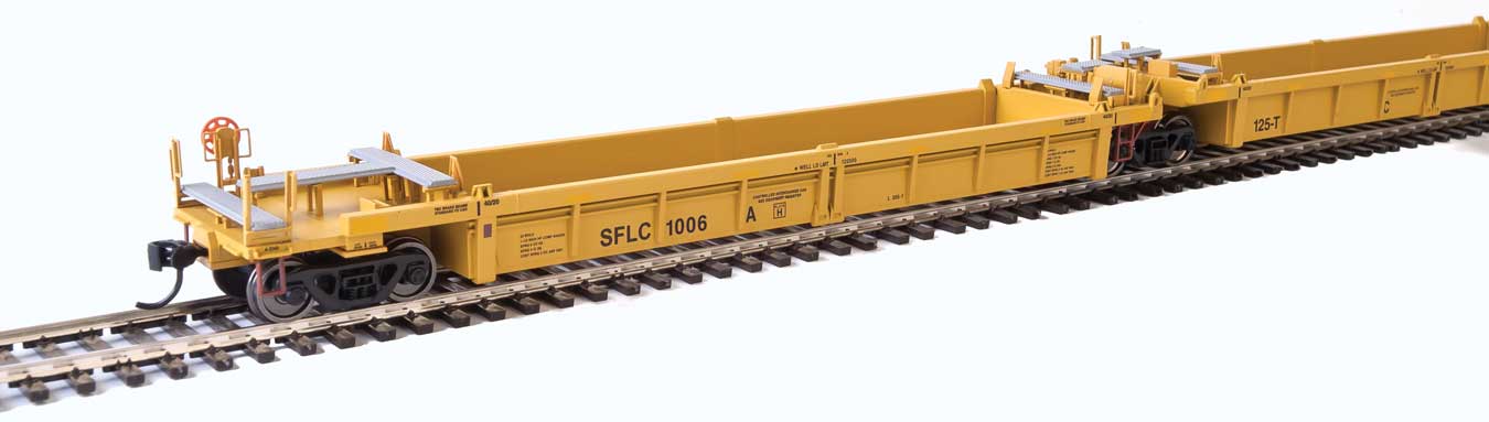 Walthers 910-55656 HO SFLC Yellow Thrall Rebuilt 40' Well Car #1006 (Set of 5)