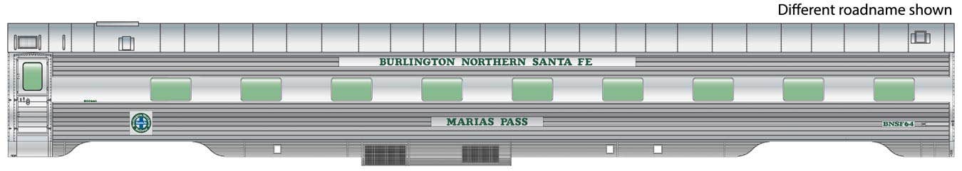 Walthers 920-16255 HO BNSF Raton Pass Lighted 85' PS Regal 4-4-2 Sleeper #65 LN/Box