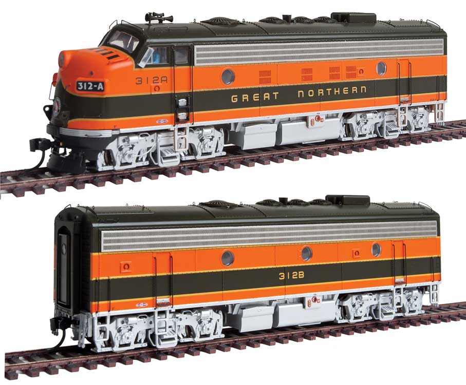 Walthers 920-40932 HO GN F7A-B Diesel Locomotive with DCC/Sound #312A/312B